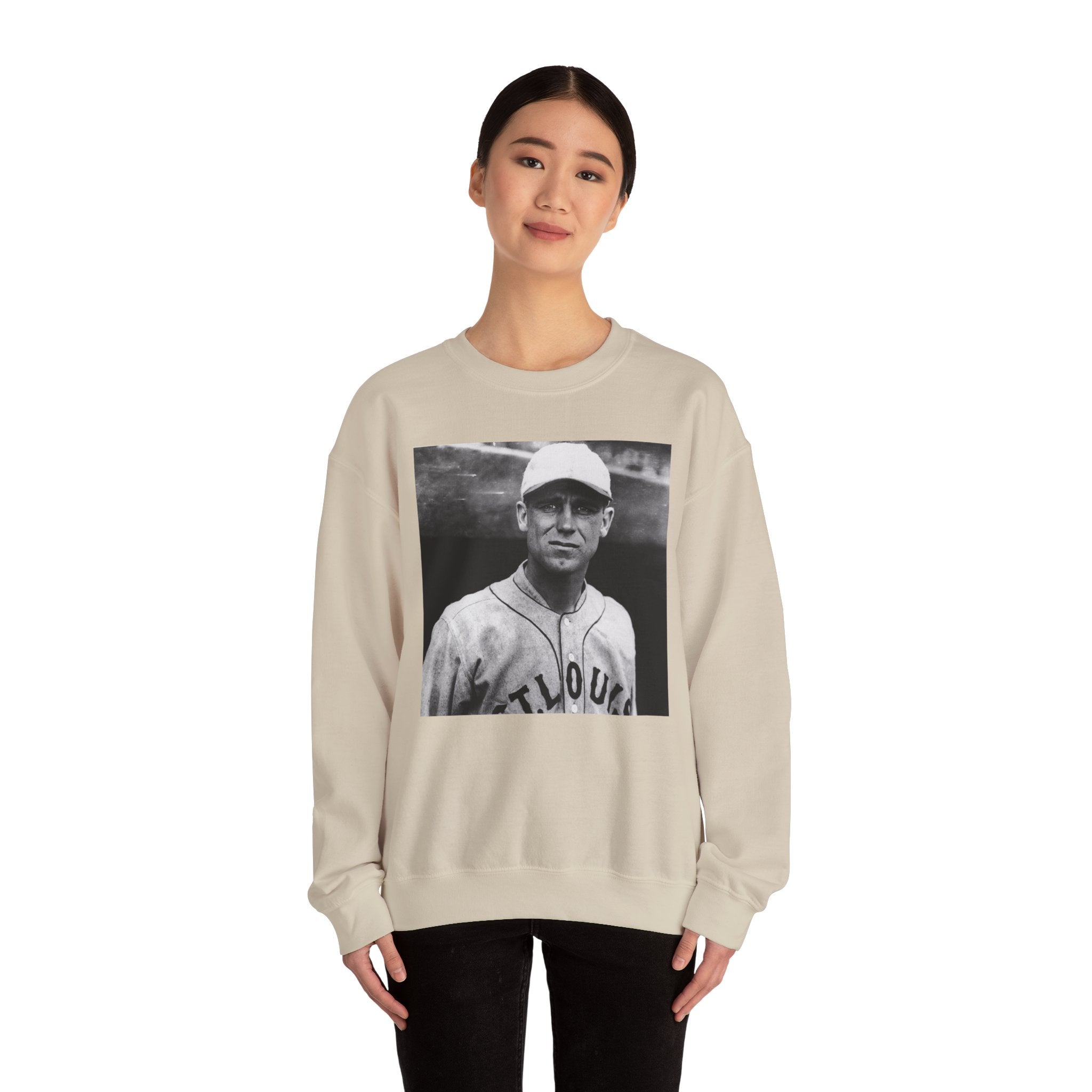 Vintage Baseball Player Sweatshirt - Classic Sports Graphic Crewneck
