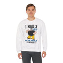 I Had 3 RBIs In the World Series Funny Baseball Fan Retro Cartoon Graphic Sweatshirt