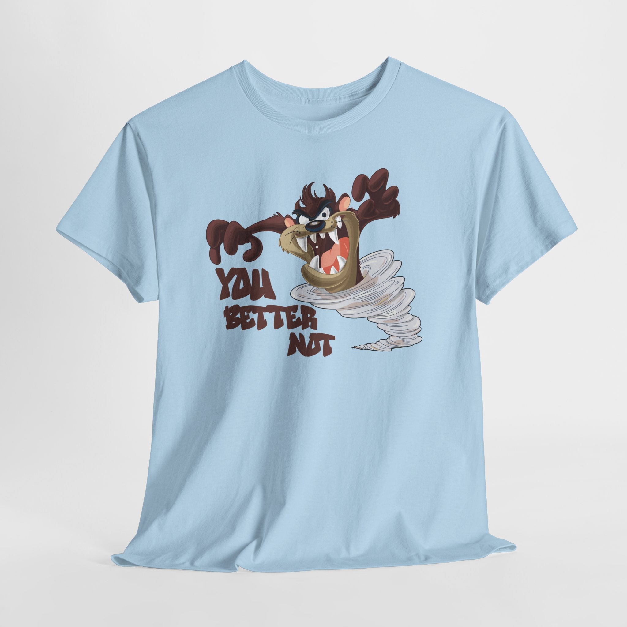Taz Cartoon Tee — "You Better Not" Funny Looney Tunes Graphic T-Shirt