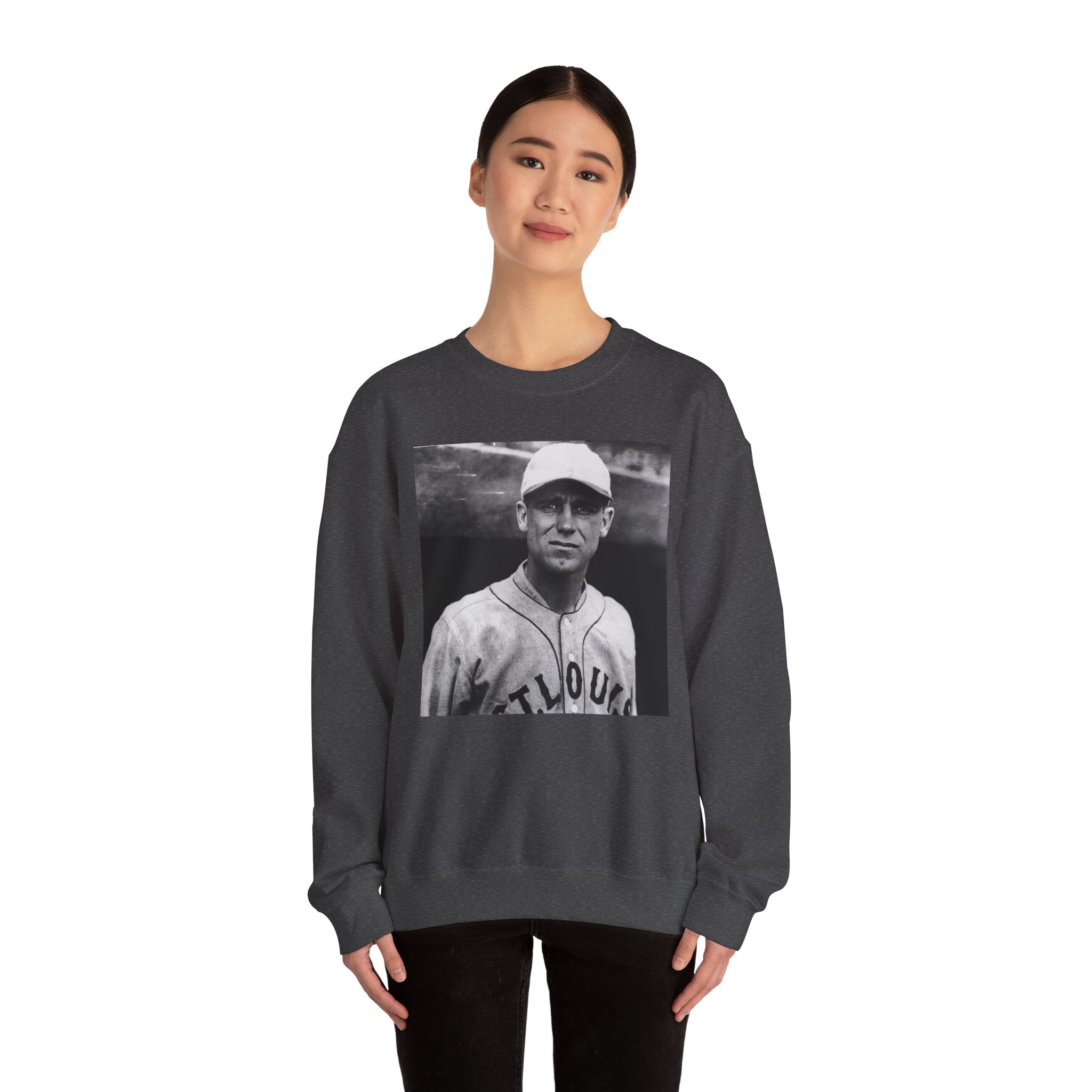 Vintage Baseball Player Sweatshirt - Classic Sports Graphic Crewneck
