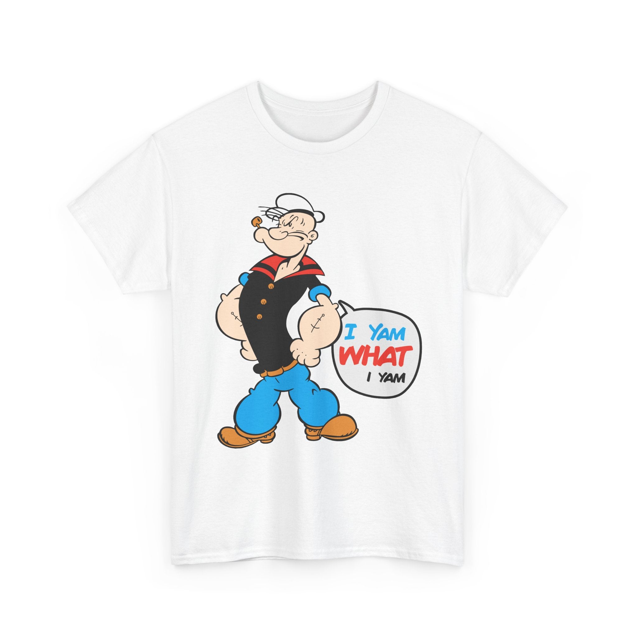 Popeye "I Yam What I Yam" Funny Cartoon Graphic T-Shirt