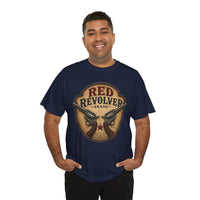 Red Revolver Graphic T-Shirt — Retro Western Guns Emblem