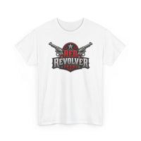 Red Revolver Graphic Tee — Retro Western Guns Logo T-Shirt