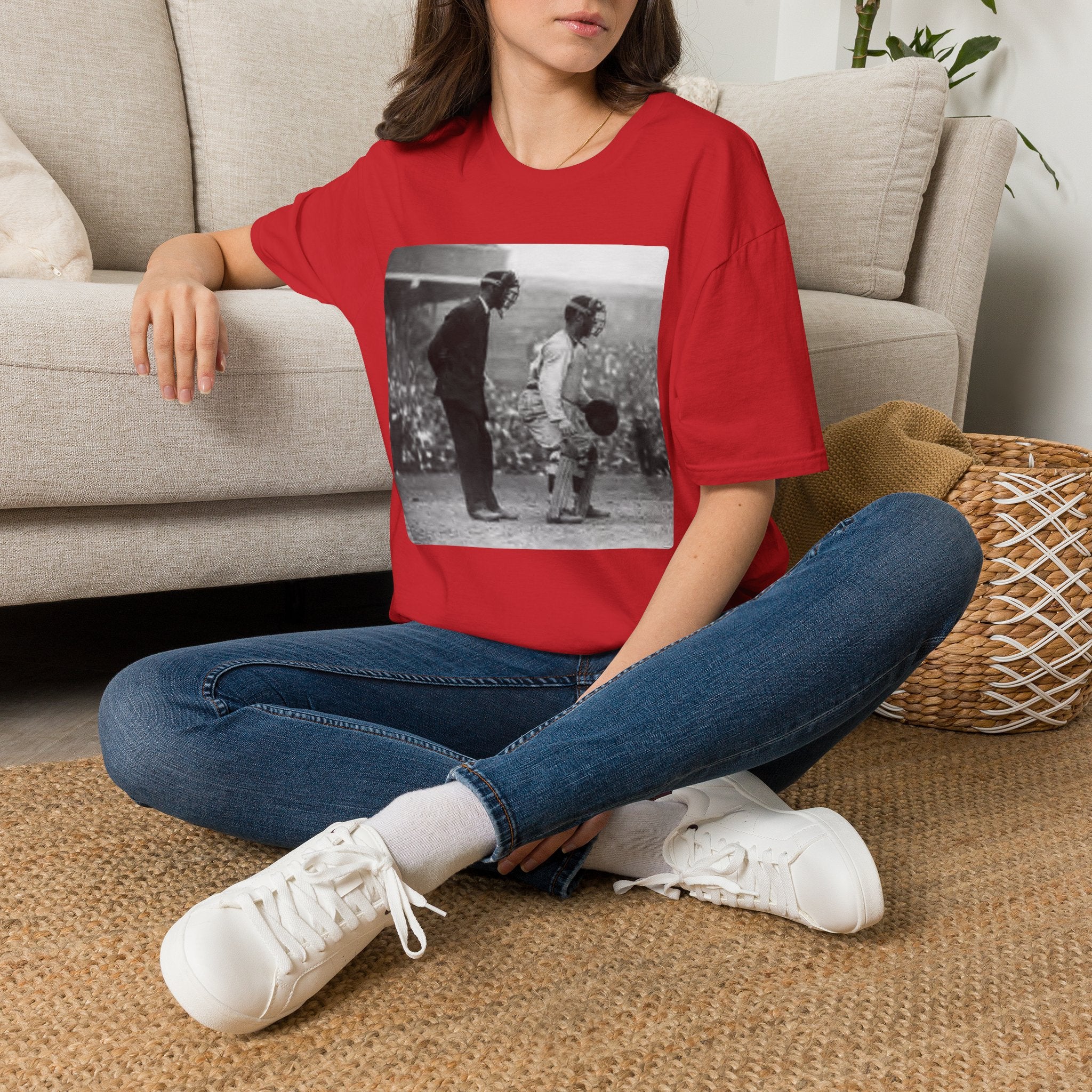 Vintage Baseball Umpire and Batter Photo T-Shirt