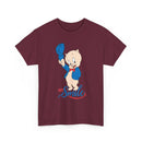 Retro Cartoon Pig 'Just Smile' T-Shirt