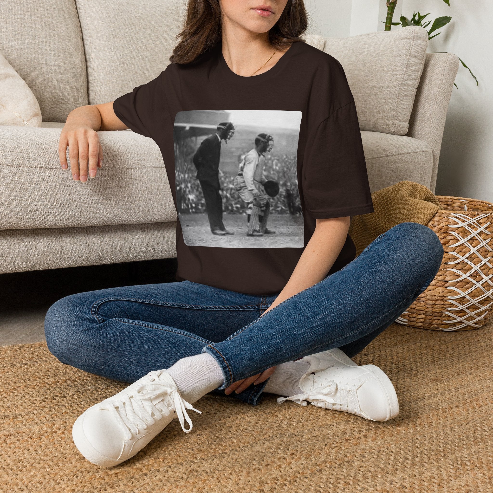 Vintage Baseball Umpire and Batter Photo T-Shirt