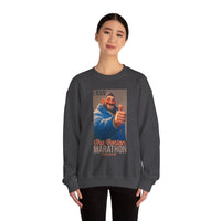 I Ran The Boston Marathon Drink Concession Sweatshirt - Funny Marathon Humor Crewneck