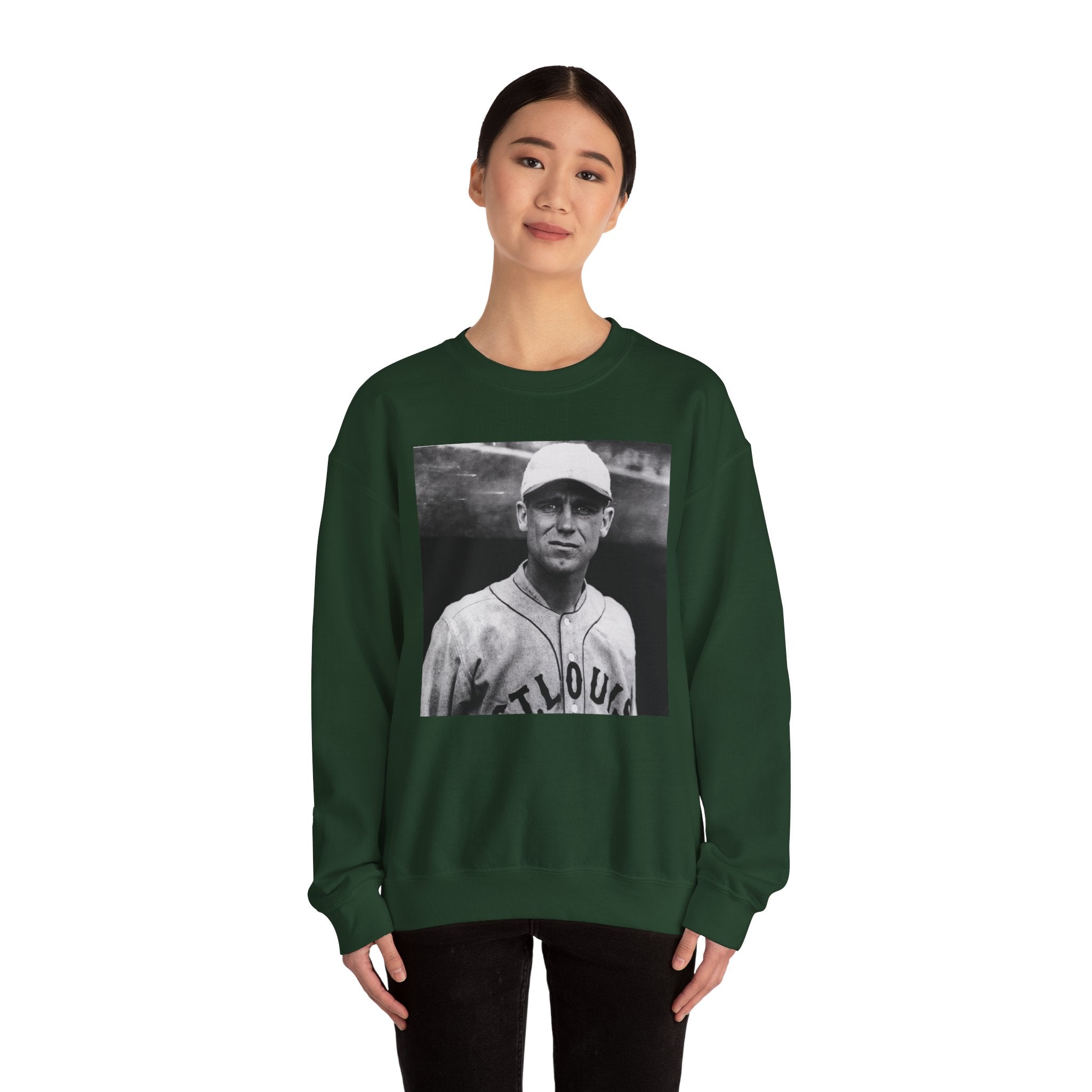 Vintage Baseball Player Sweatshirt - Classic Sports Graphic Crewneck