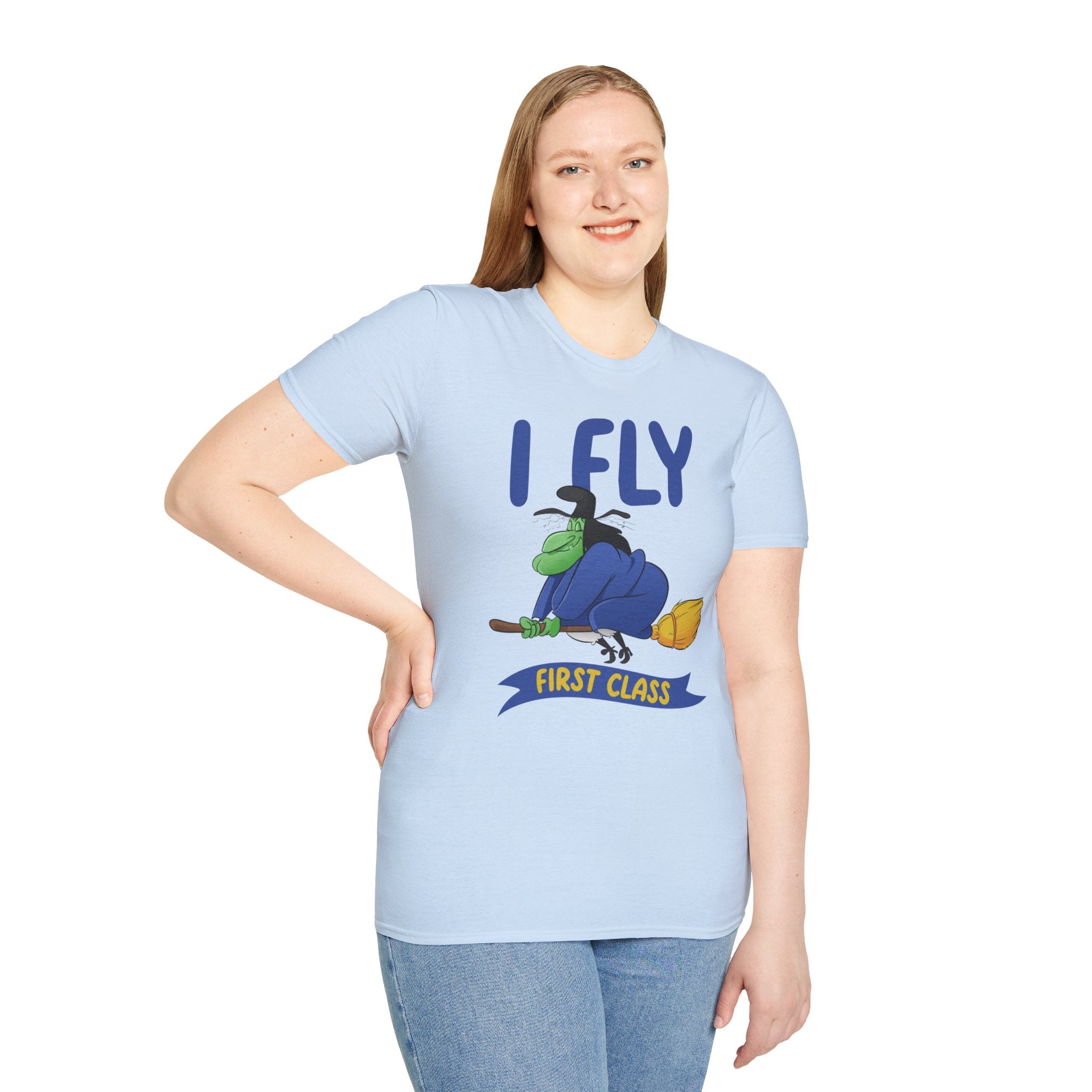 I Fly First Class T‑Shirt — Funny Travel Graphic Tee