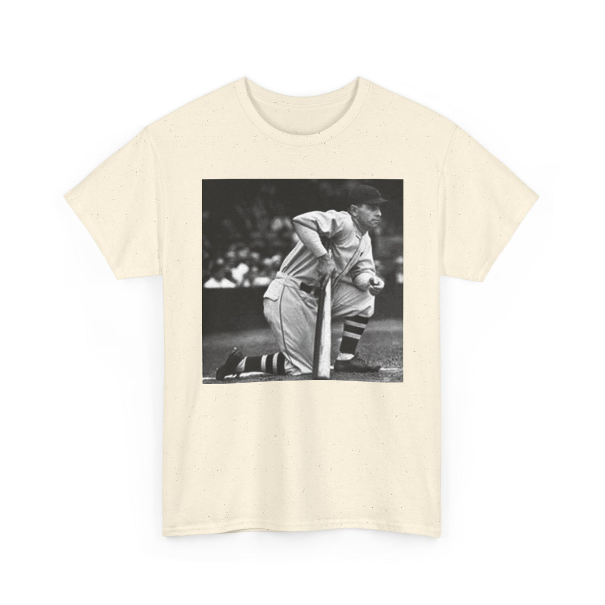 Vintage Baseball Photo T-Shirt – Classic Kneeling Player Graphic Tee