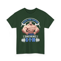 Gym T-Shirt — "Strong & Unstoppable: Built by the Gym" Muscle Fitness Tee