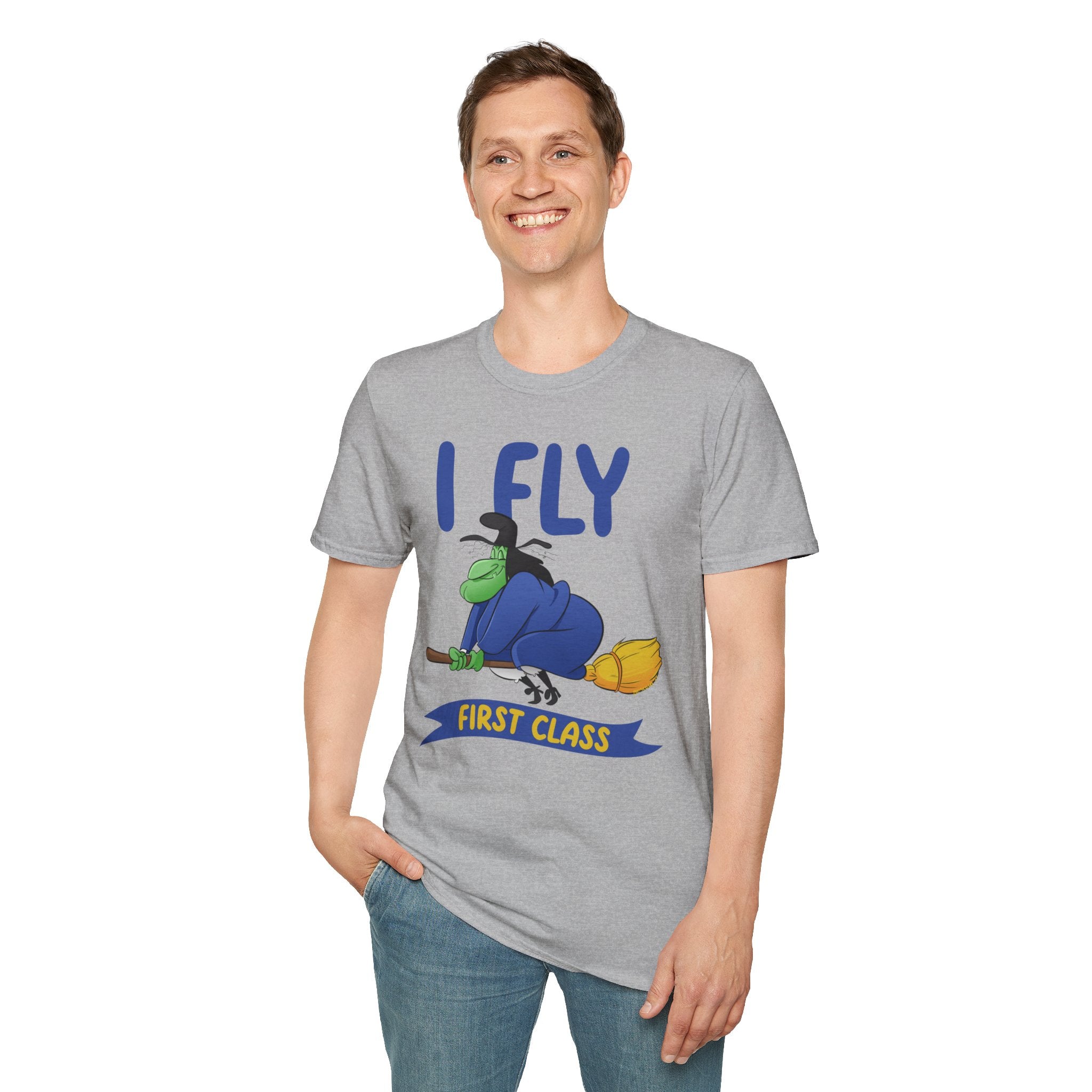 I Fly First Class T‑Shirt — Funny Travel Graphic Tee