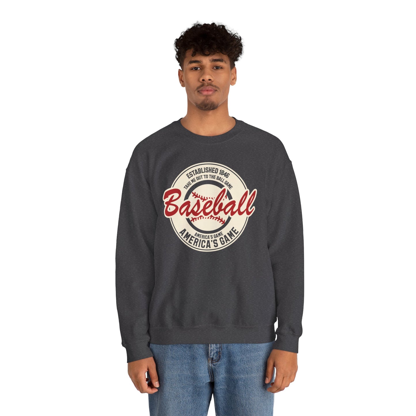 Vintage America's Game Sweatshirt - Classic Baseball Fan Crewneck