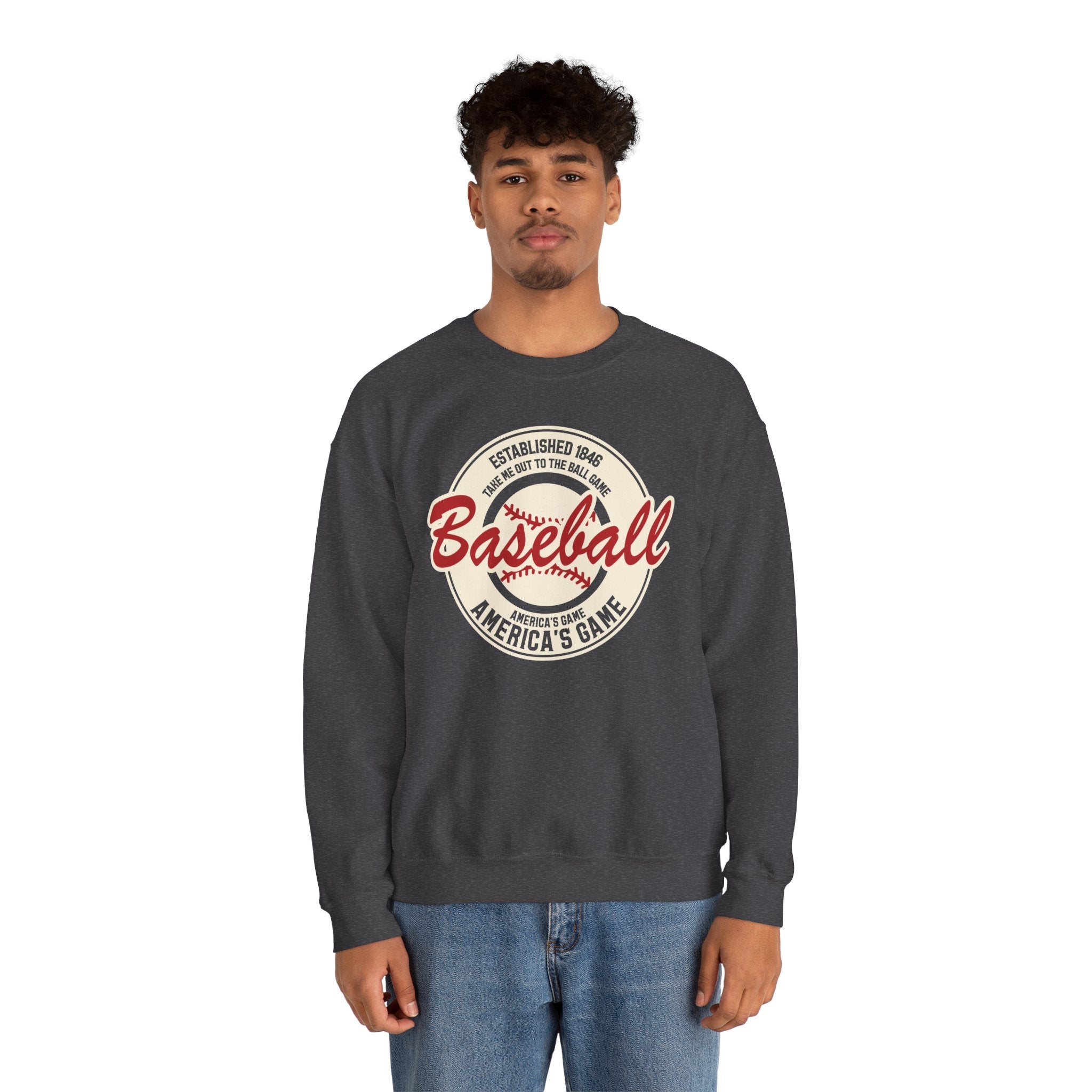 Vintage America's Game Sweatshirt - Classic Baseball Fan Crewneck
