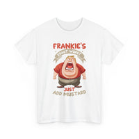 Frankie's Kraut Wurst Funny Graphic Tee — "Just Add Mustard" Novelty T-Shirt