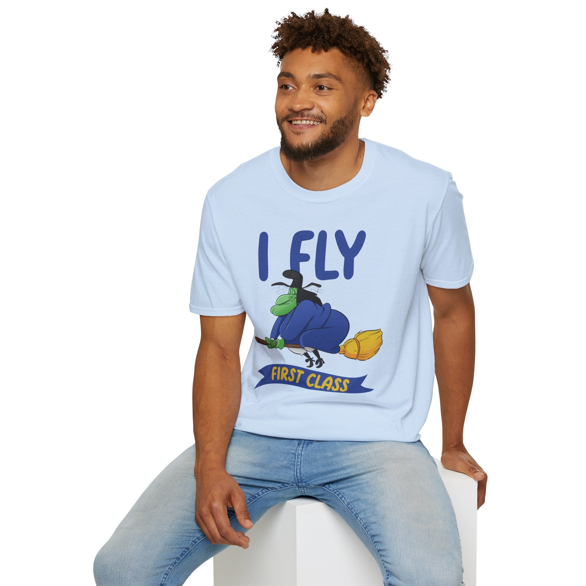 I Fly First Class T‑Shirt — Funny Travel Graphic Tee