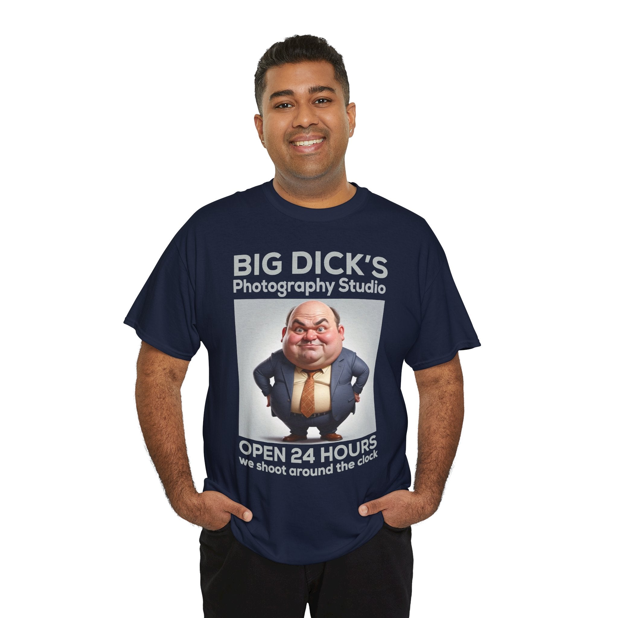Big Dick's Photography Studio T-Shirt — Funny Novelty Graphic Tee (Open 24 Hours)