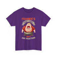 Frankie's Kraut Wurst Funny Graphic Tee — "Just Add Mustard" Novelty T-Shirt