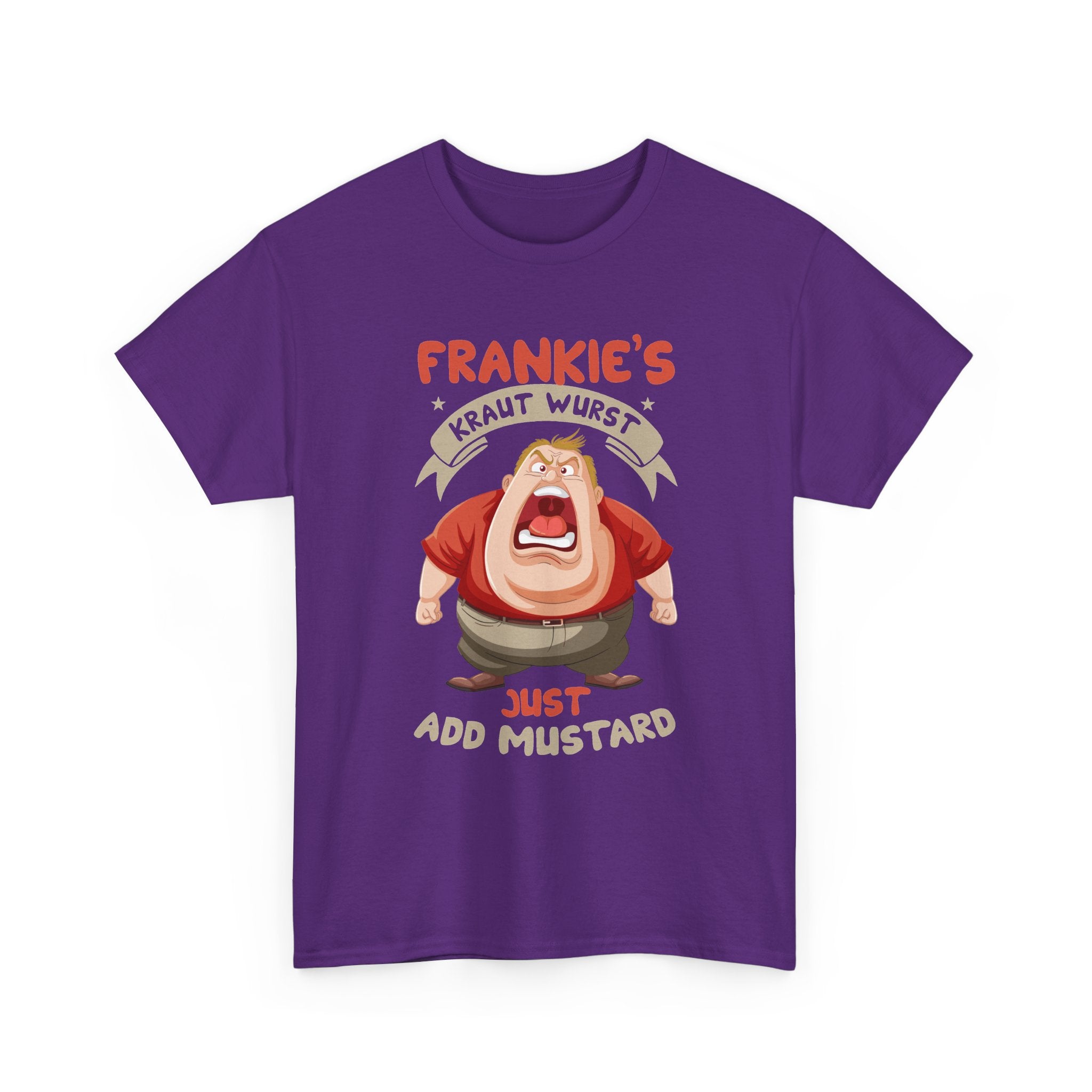 Frankie's Kraut Wurst Funny Graphic Tee — "Just Add Mustard" Novelty T-Shirt