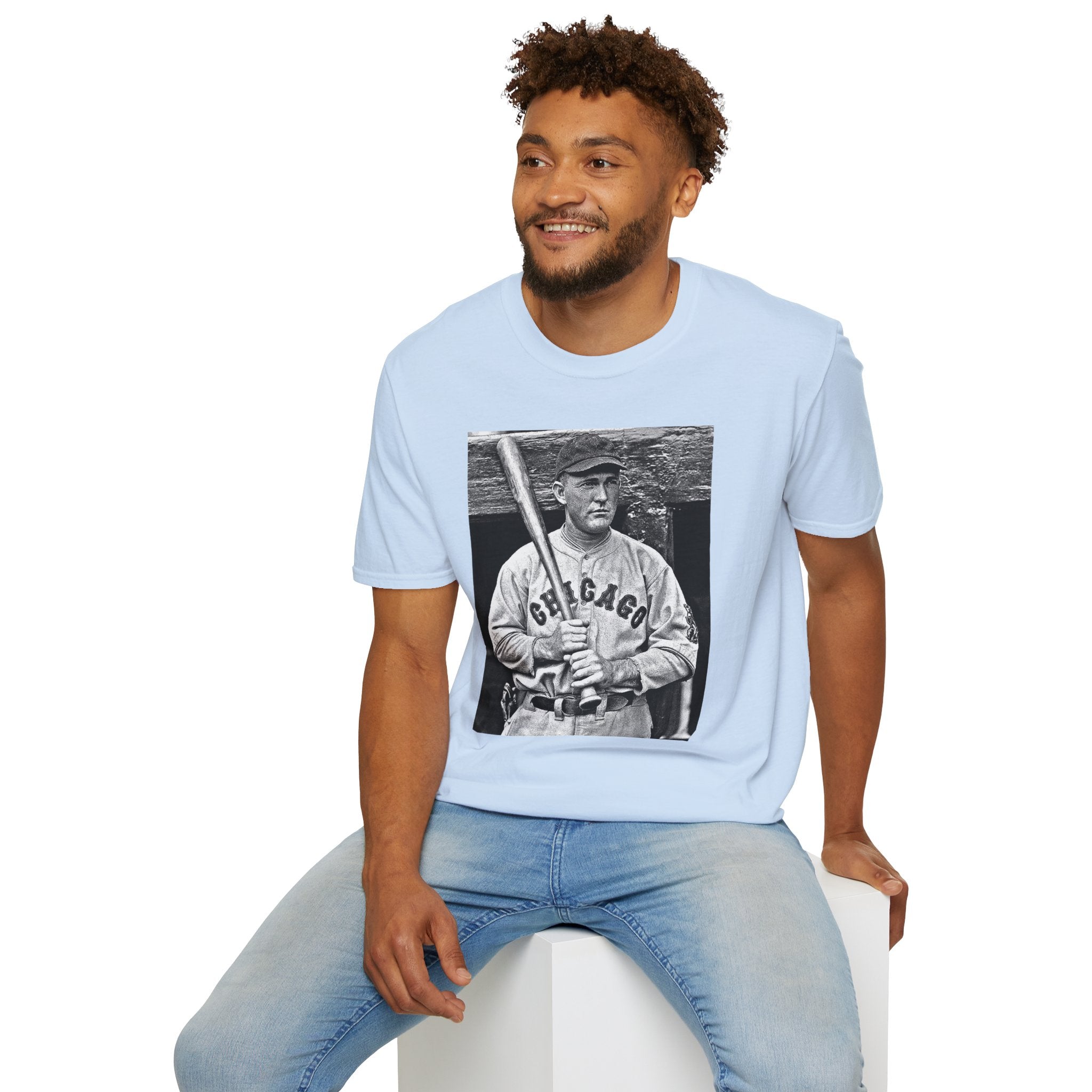 Vintage Cricket Player Photo T-Shirt — Retro Sports Tee