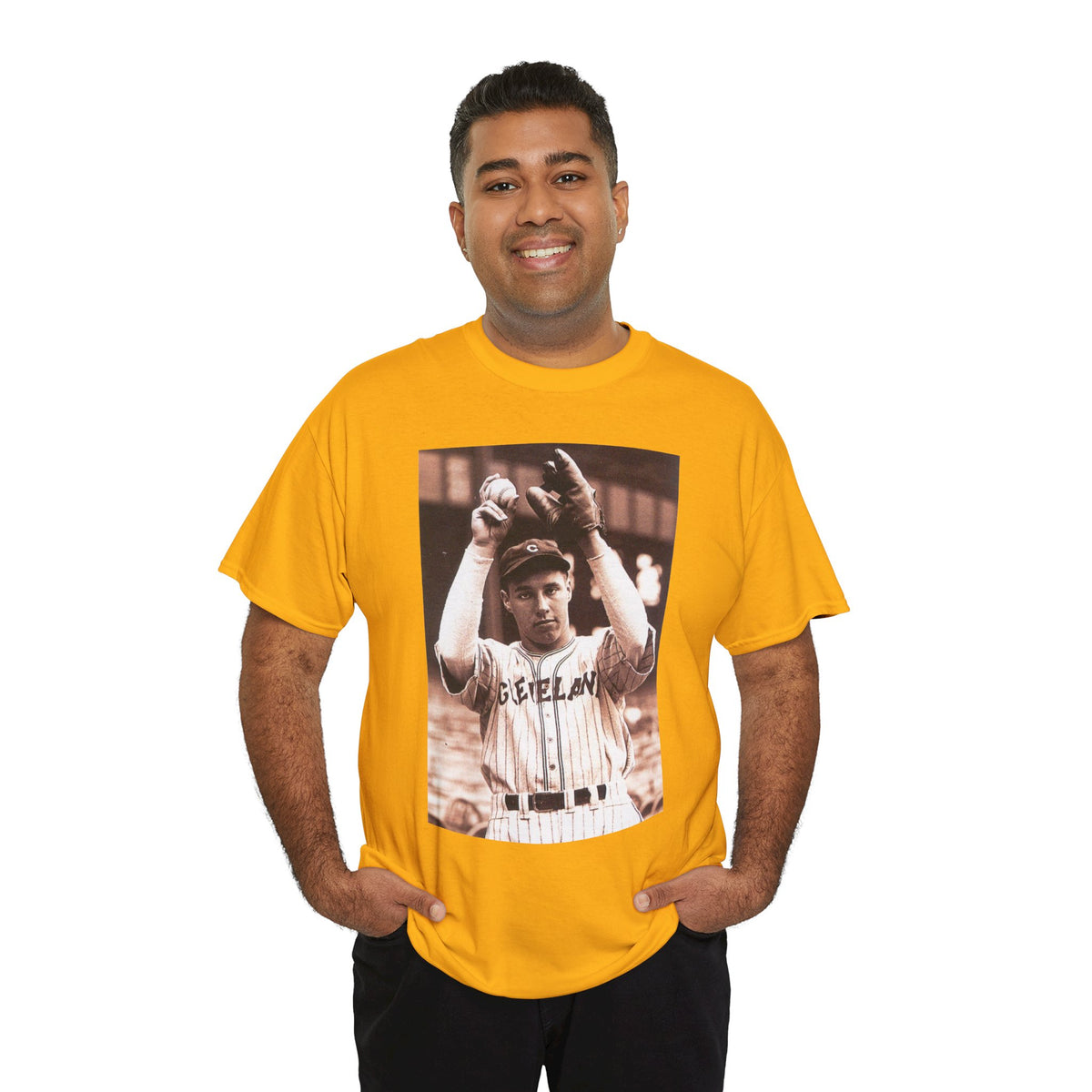Vintage Cleveland Baseball Photo T-Shirt – Retro Player Graphic Tee