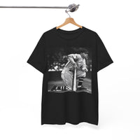 Vintage Baseball Photo T-Shirt – Classic Kneeling Player Graphic Tee