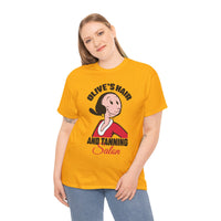 Olive's Hair and Tanning Salon Shirt - Funny Retro Parody Graphic Tee