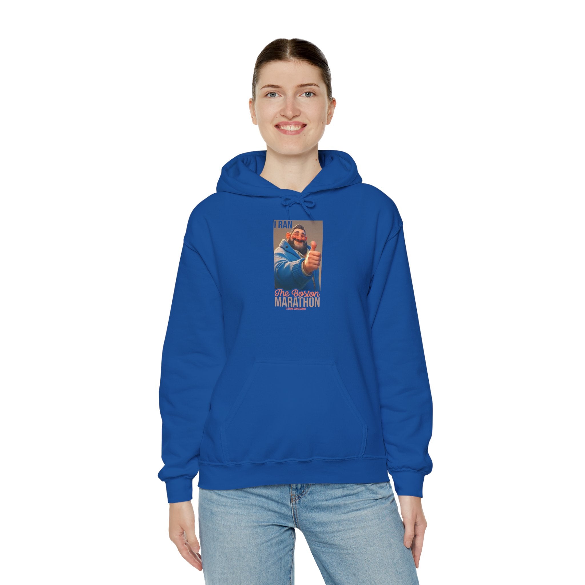 I Ran The Boston Marathon Drink Concession Hoodie — Funny Marathon Humor Pullover