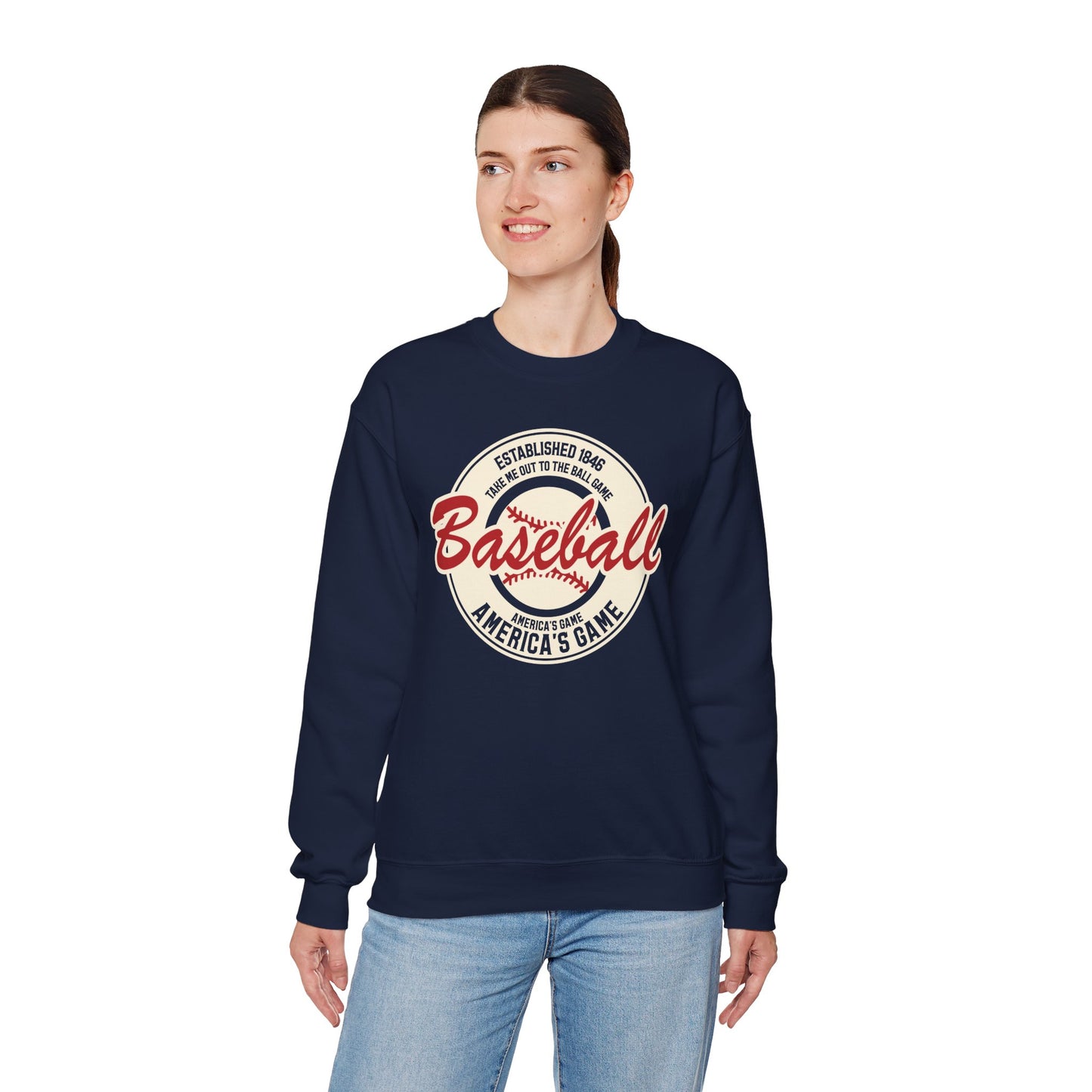 Vintage America's Game Sweatshirt - Classic Baseball Fan Crewneck