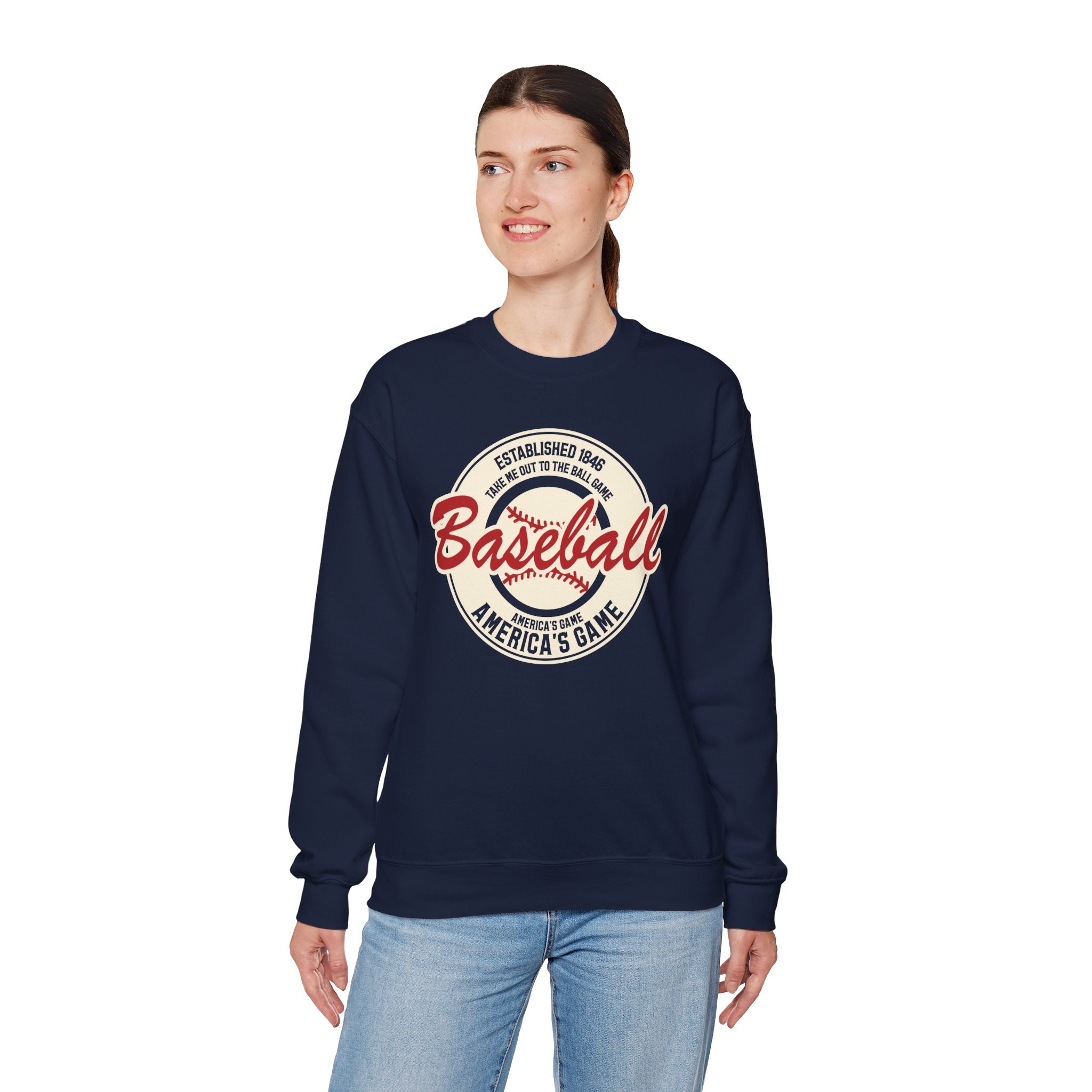 Vintage America's Game Sweatshirt - Classic Baseball Fan Crewneck
