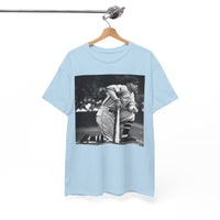 Vintage Baseball Photo T-Shirt – Classic Kneeling Player Graphic Tee