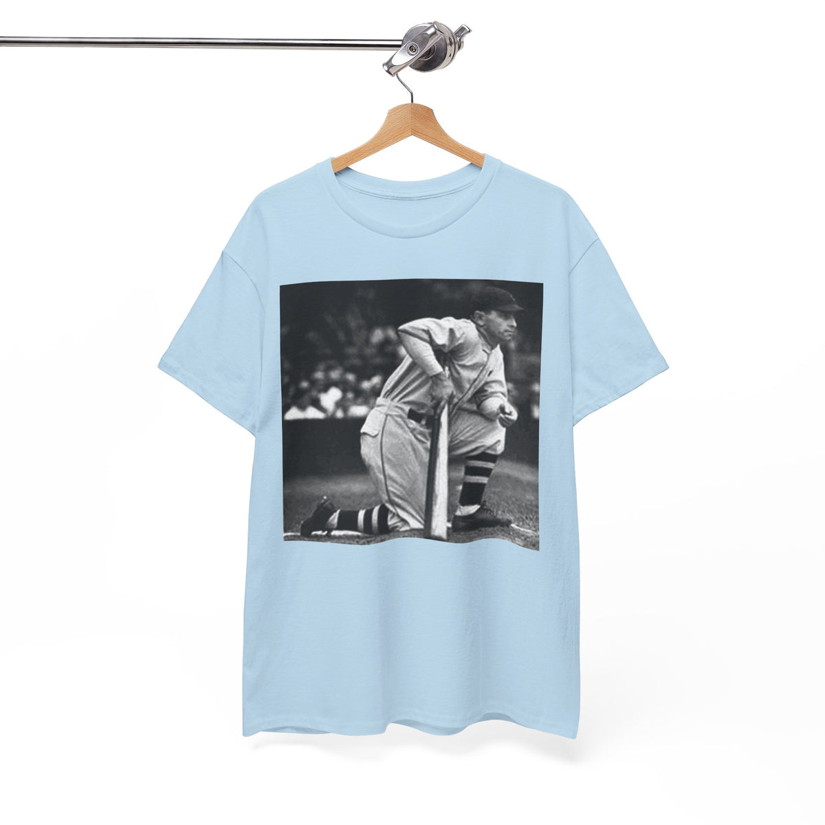 Vintage Baseball Photo T-Shirt – Classic Kneeling Player Graphic Tee