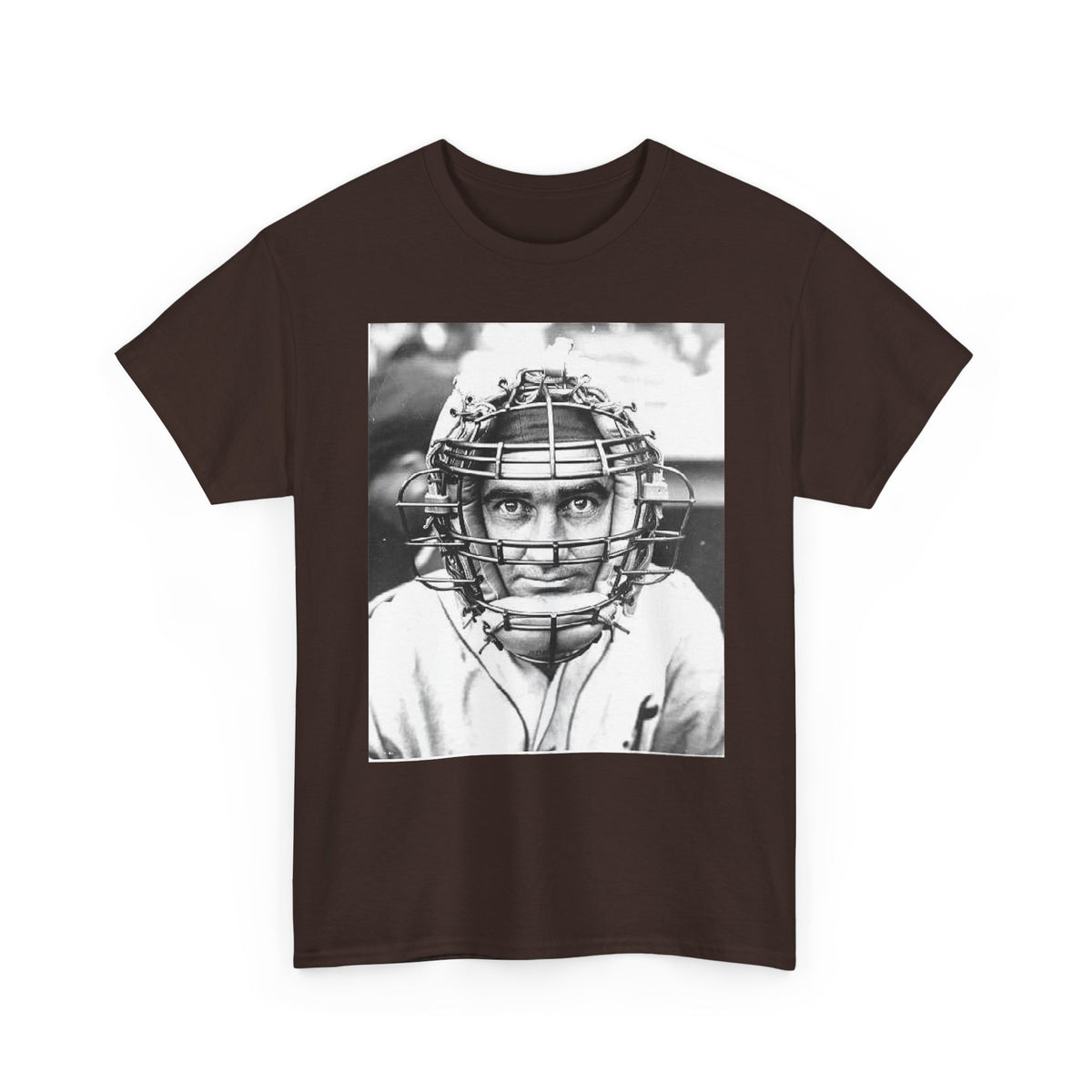 Vintage Baseball Catcher Portrait T-Shirt – Sports Tee