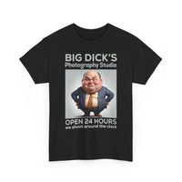 Big Dick's Photography Studio T-Shirt — Funny Novelty Graphic Tee (Open 24 Hours)