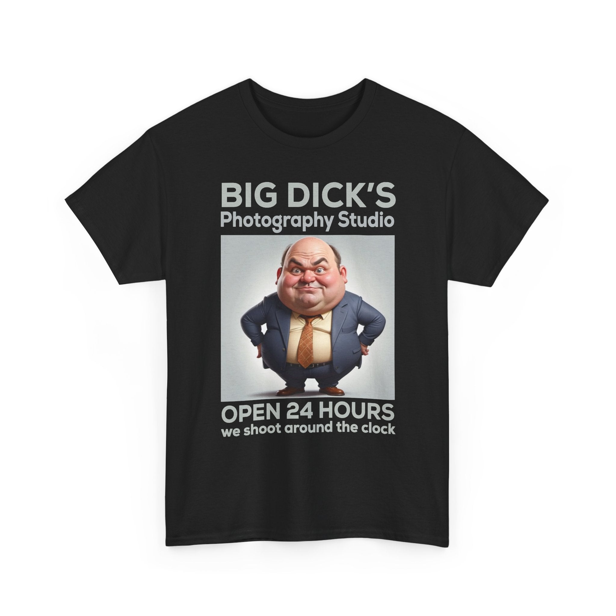 Big Dick's Photography Studio T-Shirt — Funny Novelty Graphic Tee (Open 24 Hours)
