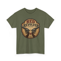 Red Revolver Graphic T-Shirt — Retro Western Guns Emblem