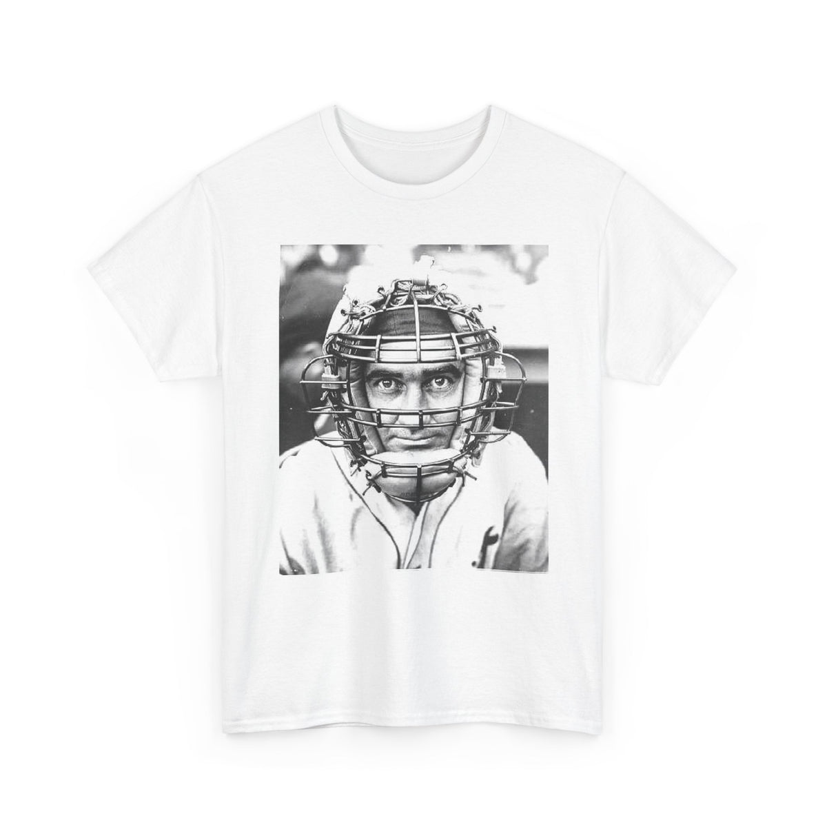 Vintage Baseball Catcher Portrait T-Shirt – Sports Tee
