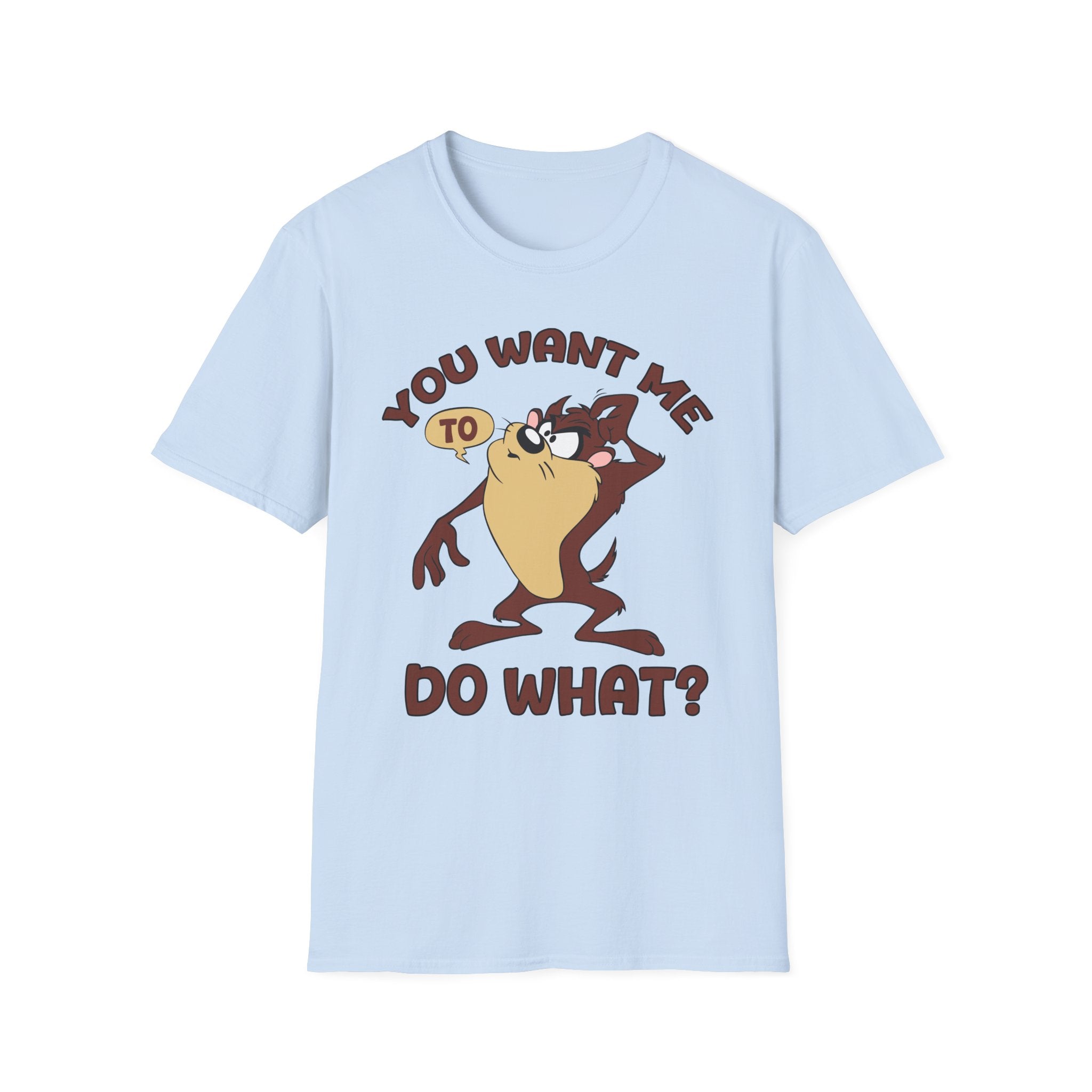 T-Shirt — Vintage Taz 'You Want Me To Do What?' Cartoon Graphic Tee