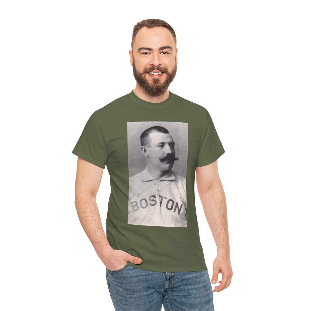 Vintage Boston Baseball Portrait T-Shirt – Retro Classic Baseball Graphic Tee