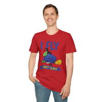 I Fly First Class T‑Shirt — Funny Travel Graphic Tee
