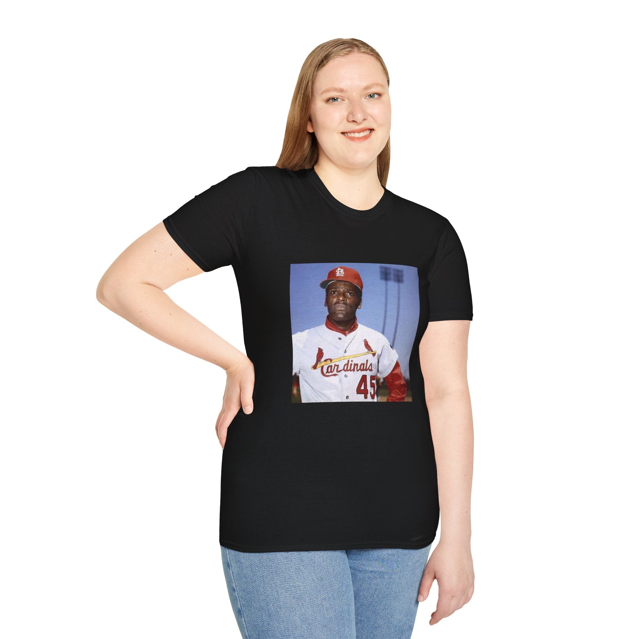 Baseball Graphic T-Shirt — Vintage Cardinals Player Photo Tee