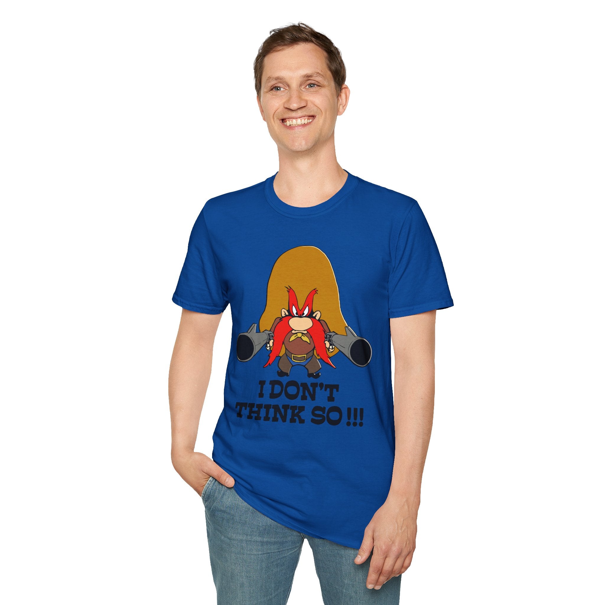 T-Shirt — 'I DON'T THINK SO!!!' Cartoon Character Graphic Tee