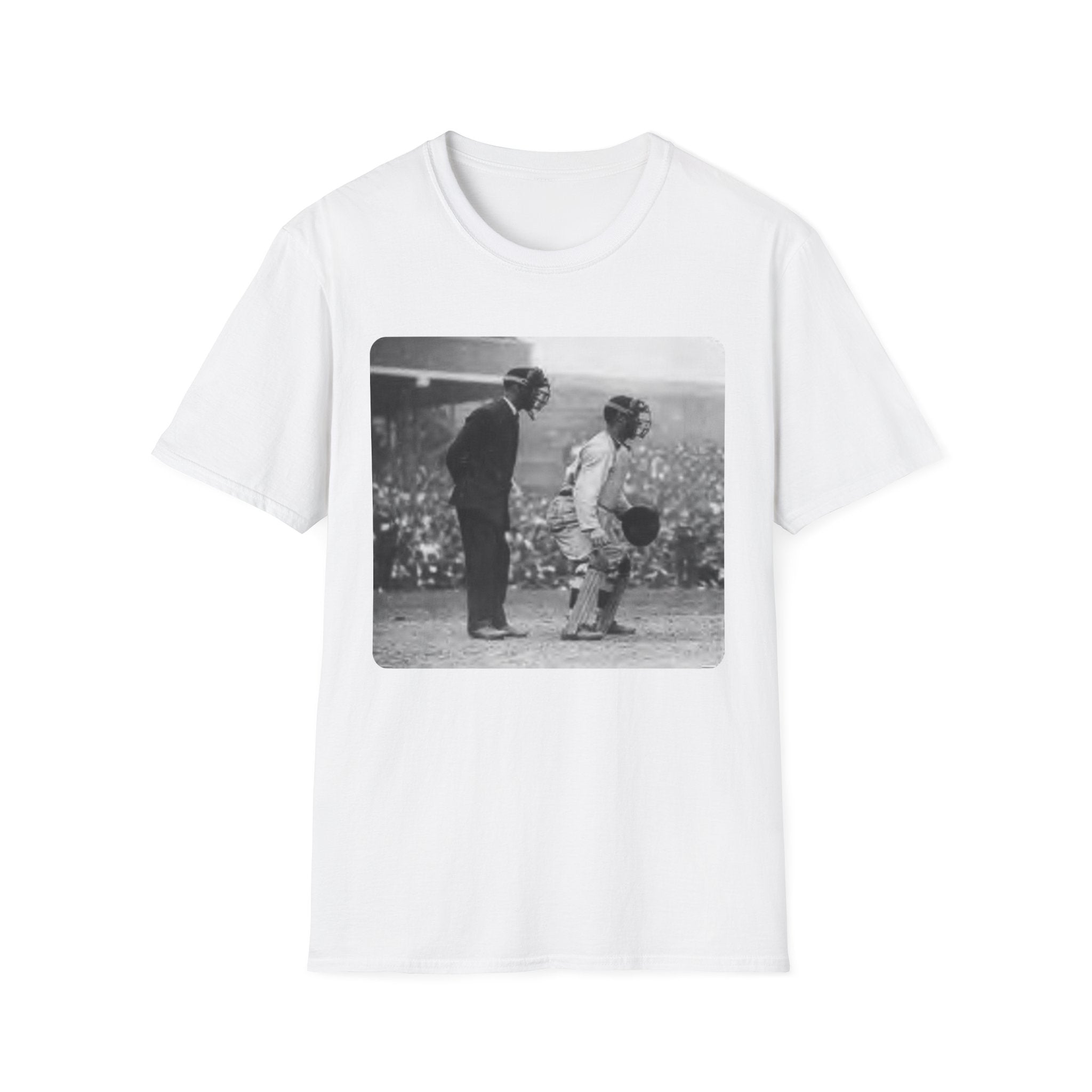 Vintage Baseball Umpire and Batter Photo T-Shirt