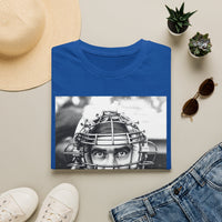 Baseball Catcher Portrait T-Shirt — Vintage Black & White Sports Tee