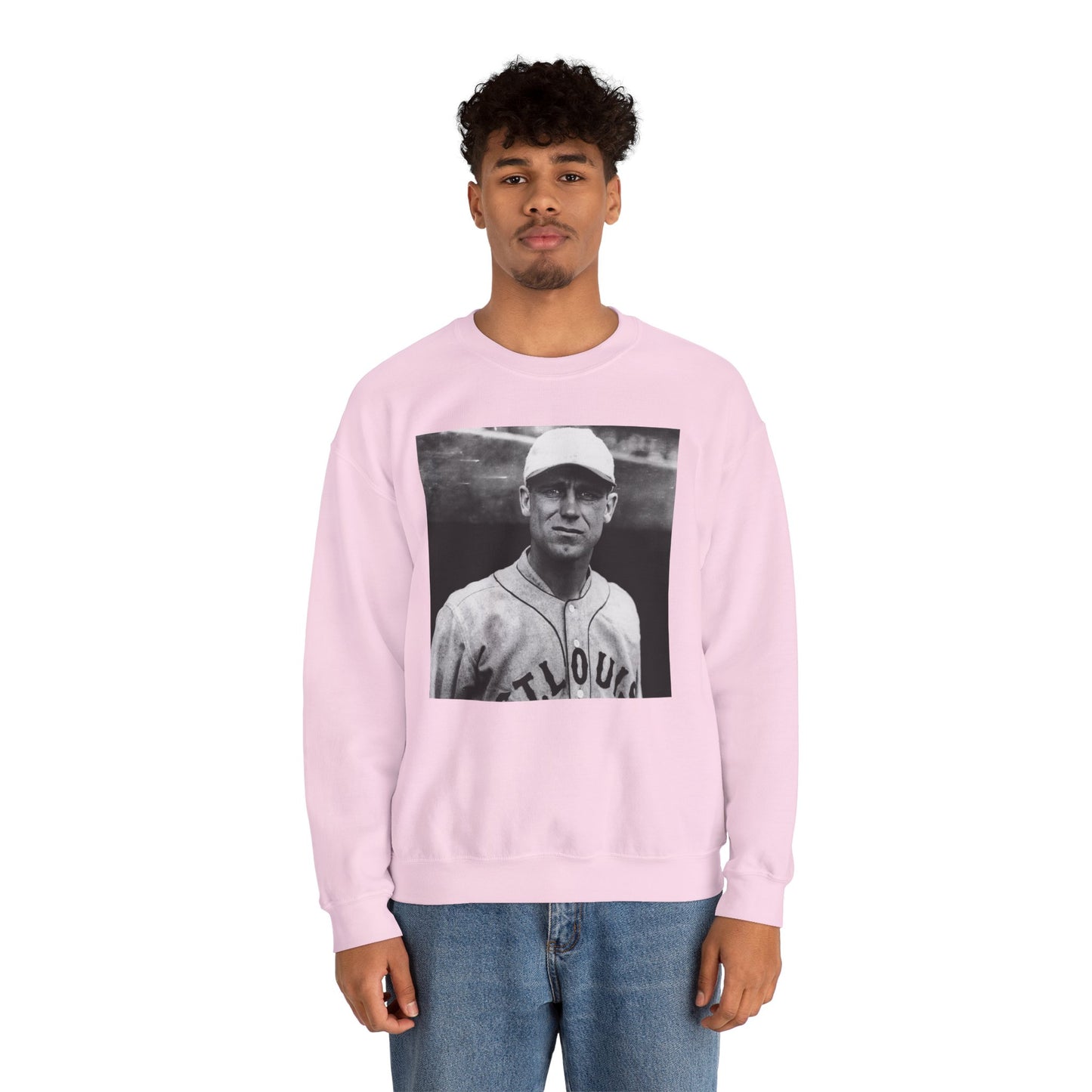 Vintage Baseball Player Sweatshirt - Classic Sports Graphic Crewneck