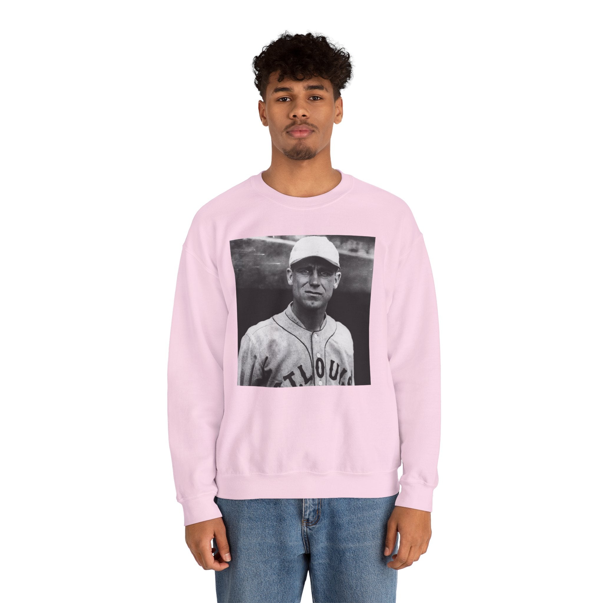 Vintage Baseball Player Sweatshirt - Classic Sports Graphic Crewneck