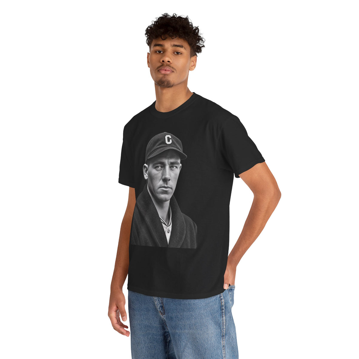 Vintage Baseball Player Portrait Tee
