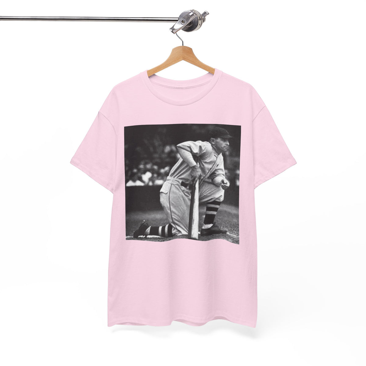 Vintage Baseball Photo T-Shirt – Classic Kneeling Player Graphic Tee