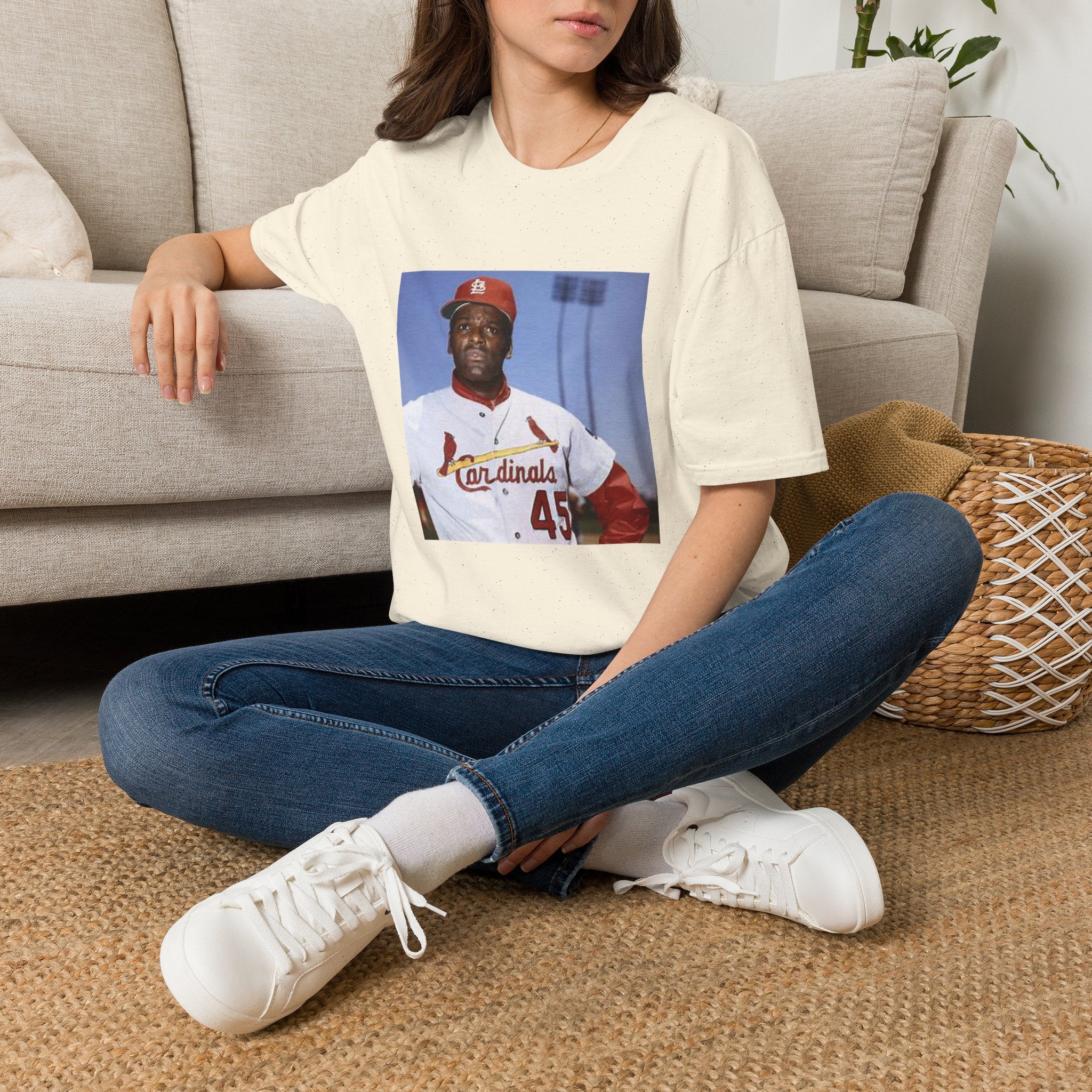 Baseball Graphic T-Shirt — Vintage Cardinals Player Photo Tee