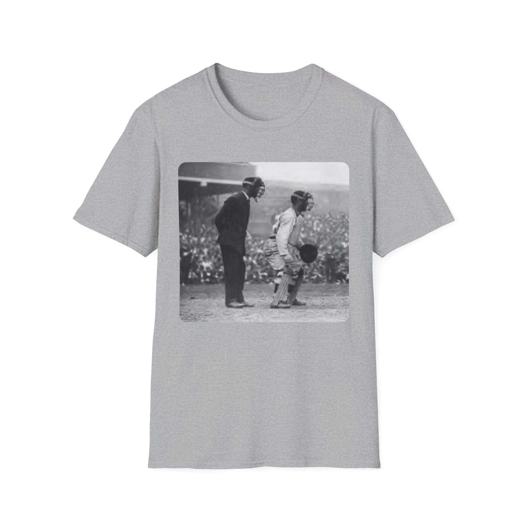 Vintage Baseball Umpire and Batter Photo T-Shirt